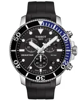 Tissot Men's Swiss Chronograph Seastar 1000 Black Rubber Strap Watch 46mm