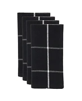 Saro Lifestyle Cotton Table Napkins with Simple Plaid Design, Set of 4, 20" x