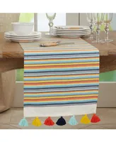 Saro Lifestyle Fiesta Table Runner with Striped Design, 72" x 16"