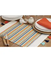 Saro Lifestyle Fiesta Placemats with Stripe Design, Set of 4, 20" x 14"