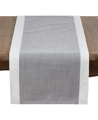 Saro Lifestyle Table Runner with Banded Border, 120" x 16"