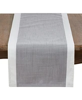 Saro Lifestyle Table Runner with Banded Border, 120" x 16"
