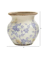 7" Tuscan Ceramic Scroll Urn Vase