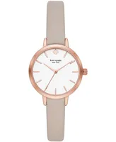 kate spade new york Women's Metro Three-Hand Gray Leather Watch 30mm