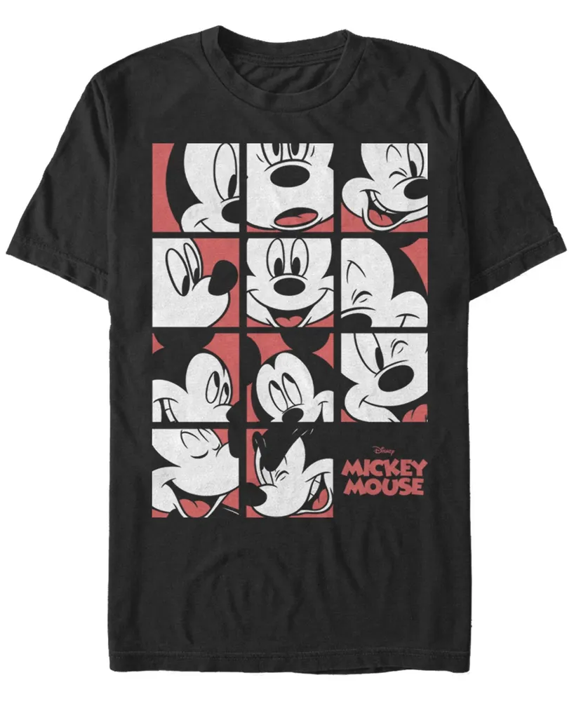 Fifth Sun Men's Mickey Mouse Grid Short Sleeve Crew T-shirt