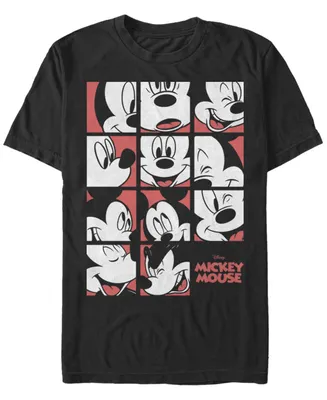 Fifth Sun Men's Mickey Mouse Grid Short Sleeve Crew T-shirt