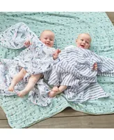 aden by aden + anais Baby Boys Printed Muslin Swaddles, Pack of 4