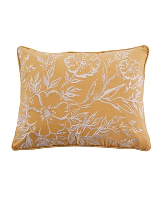 Levtex Alita OchreEmbroideredDecorative Pillow, 14" x 18"