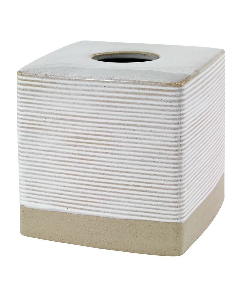 Avanti Drift Lines Textured Ribbed Ceramic Tissue Box Cover