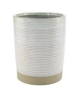 Avanti Drift Lines Textured Ribbed Ceramic Wastebasket