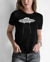 Women's Word Art Flying Saucer Ufo T-Shirt