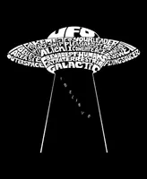 Women's Word Art Flying Saucer Ufo V-Neck T-Shirt