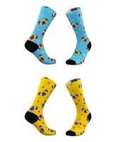 Men's and Women's Pugmoji Socks, Set of 2 - Assorted Pre