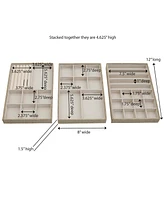 Household Essentials Stackable Jewelry Trays, Set of 3