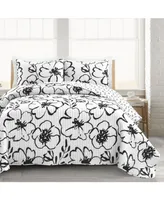 Lush Decor Scandinavian Floral 3 Piece Quilt Set