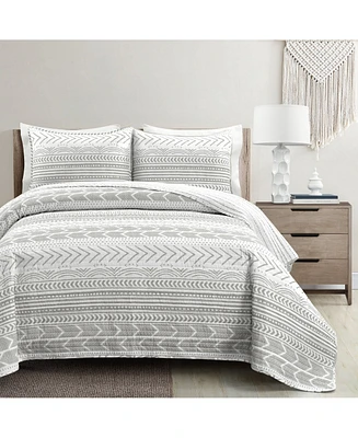 Lush Decor Hygge Geo 3 Piece Quilt Set, King