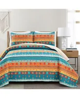 Lush Decor Boho Watercolor Border Quilt Set