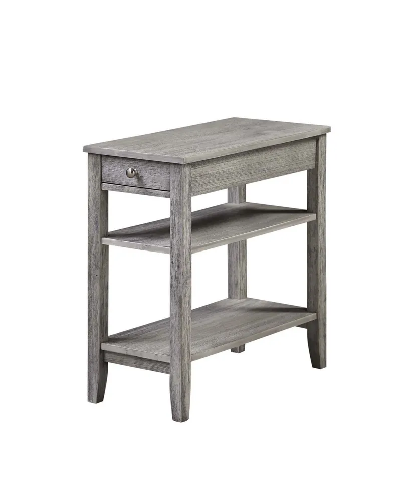 American Heritage 1 Drawer Chairside End Table with Shelves