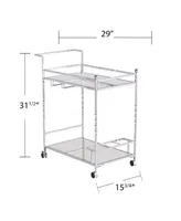 Ivers Metal Mirrored Bar Cart