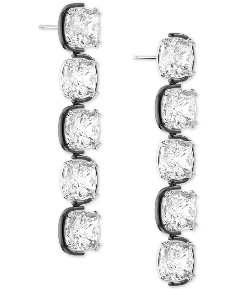 Swarovski Rhodium-Plated Harmonia Linear Drop Earrings