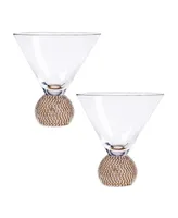 Qualia Glass Bling Martini Barware, Set of 2