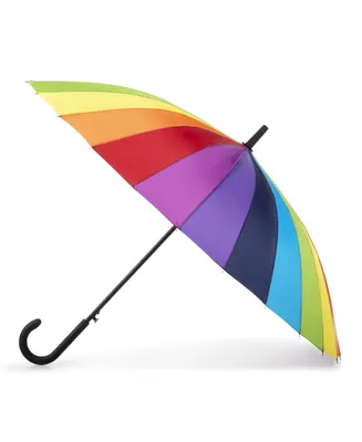 Totes 24 Rib Rainbow Auto-Open Stick Umbrella