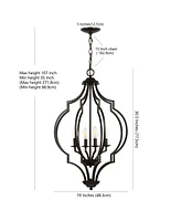 Selema 4-Light Adjustable Ogee Lantern Led Pendant