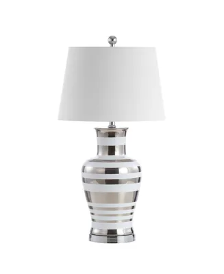 Zilar Striped Classic Modern Led Table Lamp - Silver
