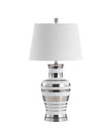 Zilar Striped Classic Modern Led Table Lamp - Silver