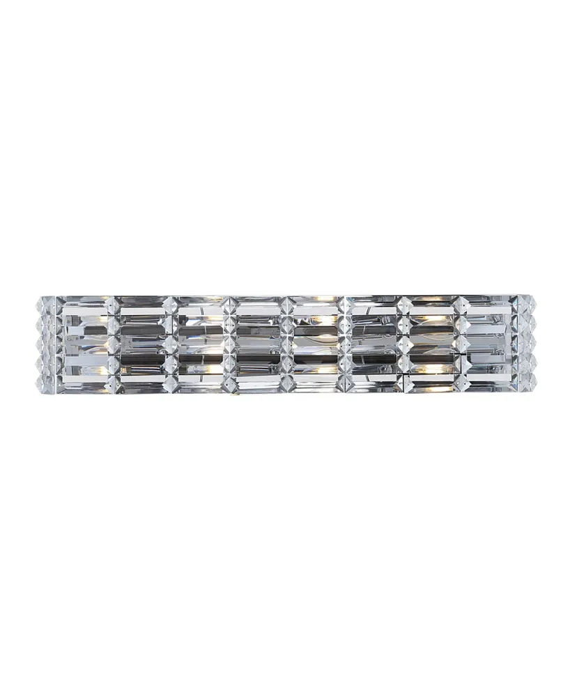 Evelyn Crystal Rectangle 4-Light Glam Modern Led Vanity Light