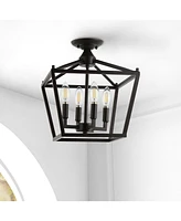 Plains Mini Lantern 4-Light Iron Modern Farmhouse Led Flush Mount
