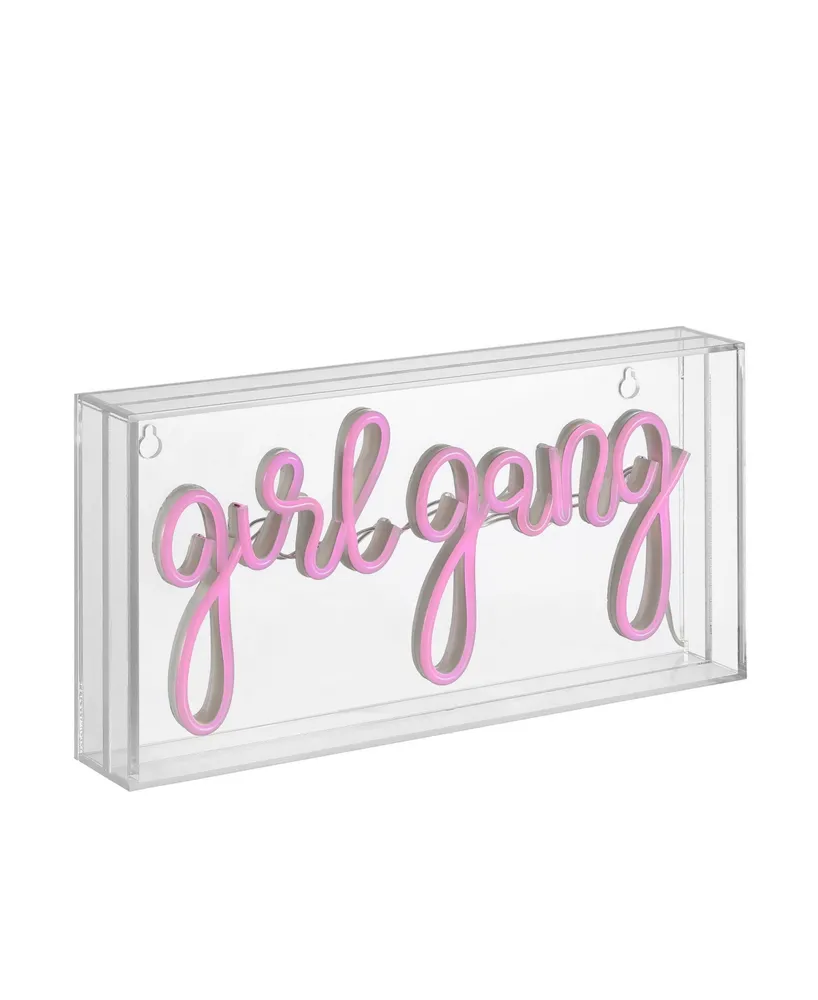 Girl Gang Contemporary Glam Acrylic Box Usb Operated Led Neon Light