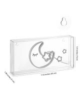 Moon Contemporary Glam Acrylic Box Usb Operated Led Neon Light