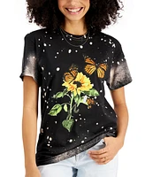 Love Tribe Juniors' Cotton Butterfly-Print T-Shirt