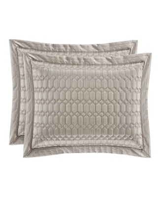 J Queen New York Luxembourg Quilted Sham, Standard - Silver