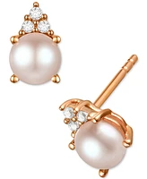 Cultured Freshwater Pearl (4-1/2mm) & Diamond Accent Stud Earrings