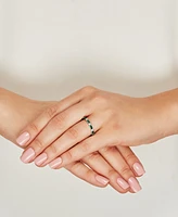 Lab-Grown Blue Sapphire (5/8 ct. t.w.) & White (1/5 Stack Ring Sterling Silver