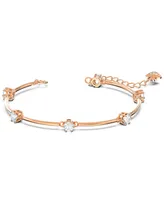 Swarovski Rose Gold-Tone Crystal Station Bangle Bracelet