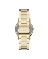 Dkny Women's Soho Three-Hand Gold-Tone Stainless Steel Bracelet Watch, 34mm