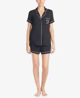 Women's Short Sleeve Modal Knit Notch Pajama Set