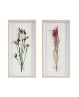 Madison Park Avant Garden 2 Piece Floral Natural Shadowbox Set, 12" x 24"