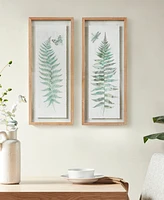 Madison Park Linden 2 Piece Fern Framed Wall Decor Set, 10.1" x 24.3"