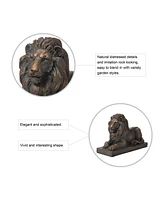 Glitzhome Lying Guardian Lion Statue