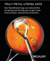 Circulon SteelShield C-Series Tri-Ply Clad Nonstick Saucepan with Lid, 2-Quart, Silver