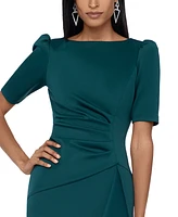 Xscape Petite Puff-Sleeve Gown