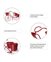 Glitzhome Oversized Metal Bicycle Plant Stand