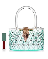 Milanblocks 1950 Retro Style "Spearmint Ice" Crystal Lucite Box Clutch Bag