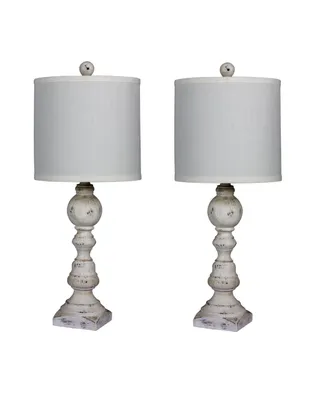 Fangio Lighting Distressed Balustrade Resin Table Lamps, Set of 2