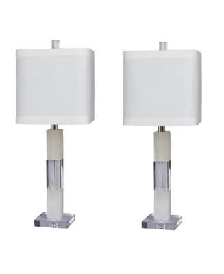 Fangio Lighting Stacked Block Table Lamps, Set of 2