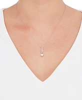 Honora Cultured Freshwater Pearl 7-7.5mm and Diamond 1/5 ct. tw. Pendant 18" Necklace 14k White Gold (Also Available Yellow or Rose